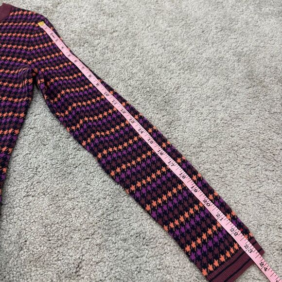 Tommy Hilfiger Purple Orange Pima Cotton Houndstooth Sweater Size S - Picture 9 of 11